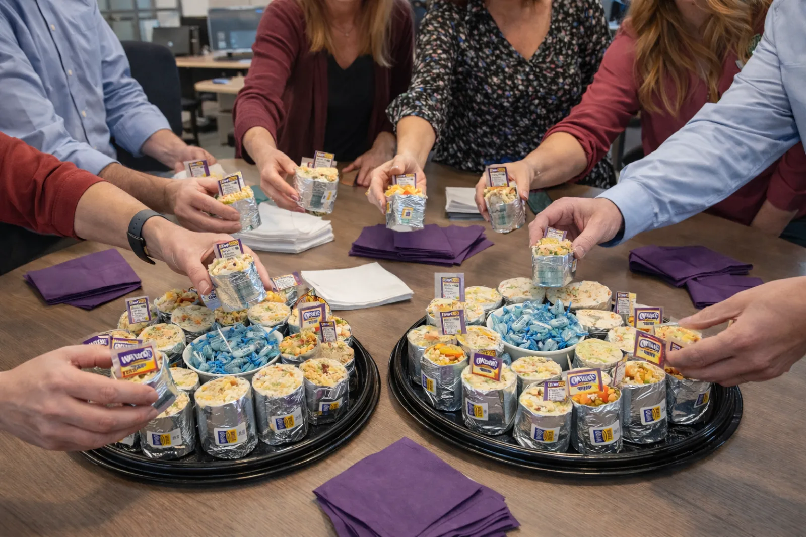 WrapZone school lunch program wraps handed out to students